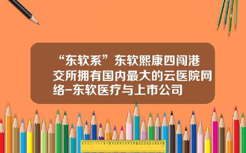 “东软系”东软熙康四闯港交所拥有国内最大的云医院网络-东软医疗与上市公司
