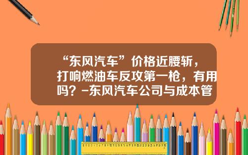 “东风汽车”价格近腰斩，打响燃油车反攻第一枪，有用吗？-东风汽车公司与成本管理