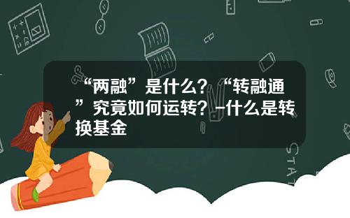 “两融”是什么？“转融通”究竟如何运转？-什么是转换基金