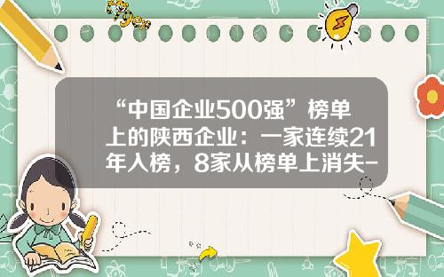 “中国企业500强”榜单上的陕西企业：一家连续21年入榜，8家从榜单上消失-彬县煤炭有限责任公司