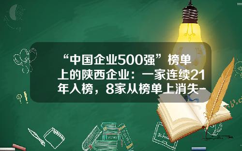 “中国企业500强”榜单上的陕西企业：一家连续21年入榜，8家从榜单上消失-西安杨森股票股价资讯