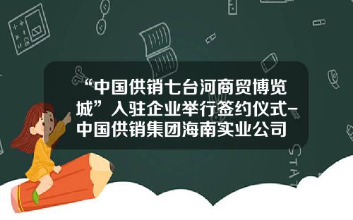 “中国供销七台河商贸博览城”入驻企业举行签约仪式-中国供销集团海南实业公司