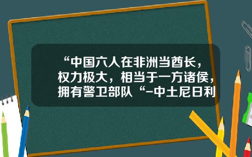 “中国六人在非洲当酋长，权力极大，相当于一方诸侯，拥有警卫部队“-中土尼日利亚有限公司