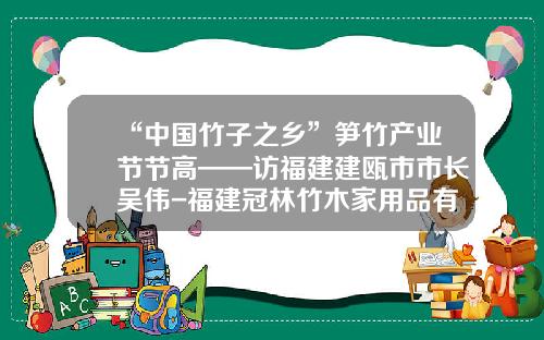 “中国竹子之乡”笋竹产业节节高——访福建建瓯市市长吴伟-福建冠林竹木家用品有限公司