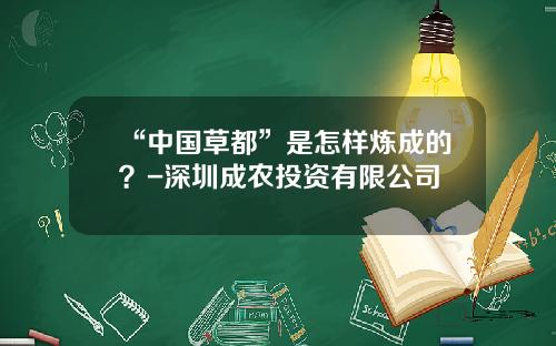 “中国草都”是怎样炼成的？-深圳成农投资有限公司