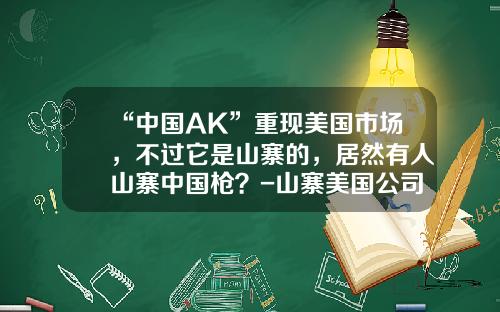 “中国AK”重现美国市场，不过它是山寨的，居然有人山寨中国枪？-山寨美国公司