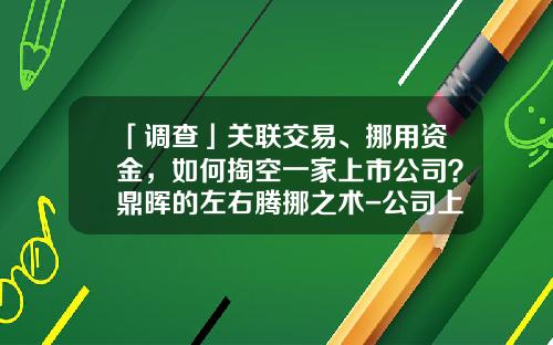「调查」关联交易、挪用资金，如何掏空一家上市公司？鼎晖的左右腾挪之术-公司上市资产