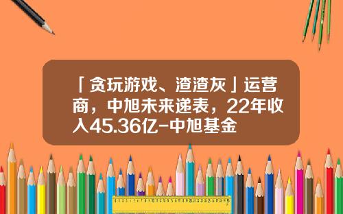 「贪玩游戏、渣渣灰」运营商，中旭未来递表，22年收入45.36亿-中旭基金