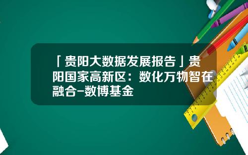 「贵阳大数据发展报告」贵阳国家高新区：数化万物智在融合-数博基金