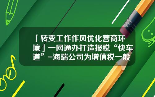 「转变工作作风优化营商环境」一网通办打造报税“快车道”-海瑞公司为增值税一般纳税人