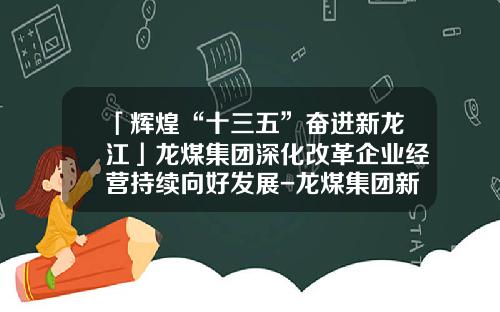 「辉煌“十三五”奋进新龙江」龙煤集团深化改革企业经营持续向好发展-龙煤集团新疆公司