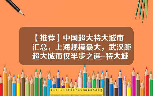【推荐】中国超大特大城市汇总，上海规模最大，武汉距超大城市仅半步之遥-特大城市多少人