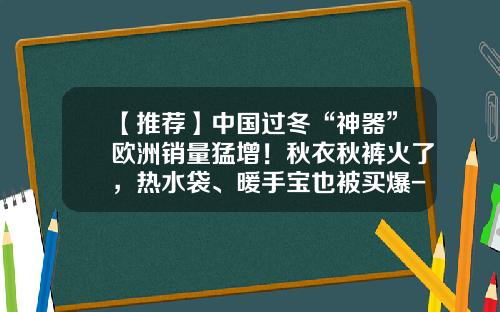 【推荐】中国过冬“神器”欧洲销量猛增！秋衣秋裤火了，热水袋、暖手宝也被买爆-海尔产品销往多少国家