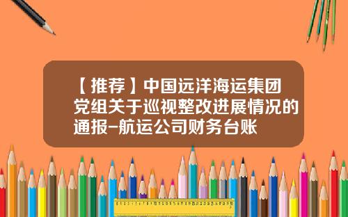 【推荐】中国远洋海运集团党组关于巡视整改进展情况的通报-航运公司财务台账