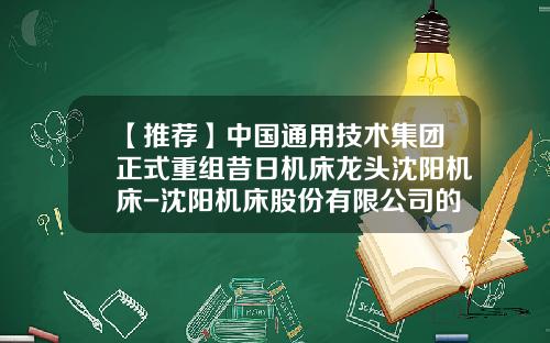 【推荐】中国通用技术集团正式重组昔日机床龙头沈阳机床-沈阳机床股份有限公司的新组织结构清晰图