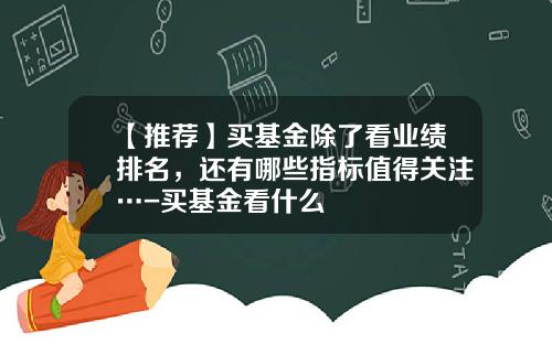 【推荐】买基金除了看业绩排名，还有哪些指标值得关注…-买基金看什么