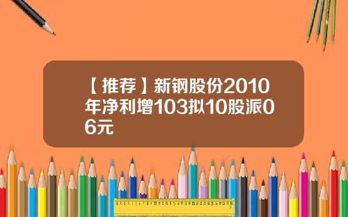 【推荐】新钢股份2010年净利增103拟10股派06元