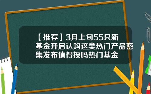 【推荐】3月上旬55只新基金开启认购这类热门产品密集发布值得投吗热门基金