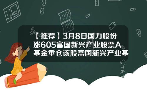 【推荐】3月8日国力股份涨605富国新兴产业股票A基金重仓该股富国新兴产业基金