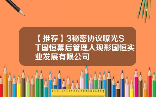 【推荐】3秘密协议曝光ST国恒幕后管理人现形国恒实业发展有限公司