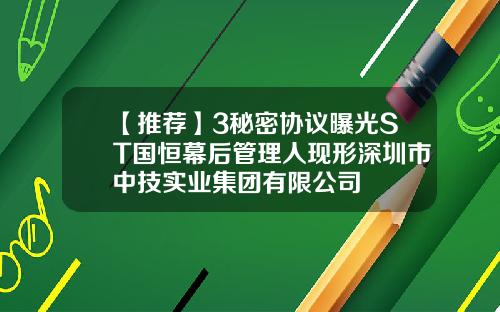 【推荐】3秘密协议曝光ST国恒幕后管理人现形深圳市中技实业集团有限公司