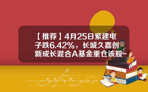 【推荐】4月25日紫建电子跌6.42%，长城久嘉创新成长混合A基金重仓该股-基金久嘉净值