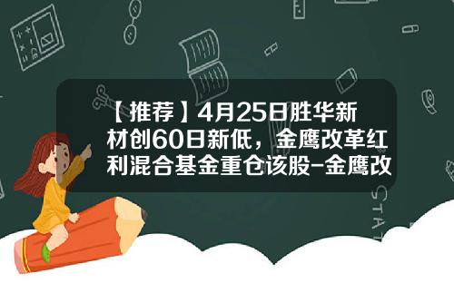 【推荐】4月25日胜华新材创60日新低，金鹰改革红利混合基金重仓该股-金鹰改革红利混合基金