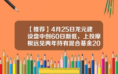 【推荐】4月25日龙元建设盘中创60日新低，上投摩根远见两年持有混合基金2022Q1季报重仓该股-上投中国优势今日净值多少