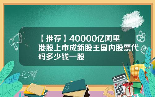 【推荐】40000亿阿里港股上市成新股王国内股票代码多少钱一股