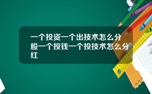 一个投资一个出技术怎么分股一个投钱一个投技术怎么分红