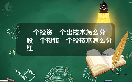 一个投资一个出技术怎么分股一个投钱一个投技术怎么分红