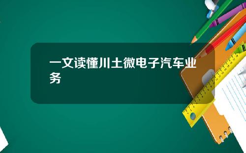 一文读懂川土微电子汽车业务