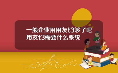 一般企业用用友t3够了吧用友t3需要什么系统
