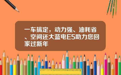 一车搞定，动力强、油耗省、空间还大蓝电E5助力您回家过新年