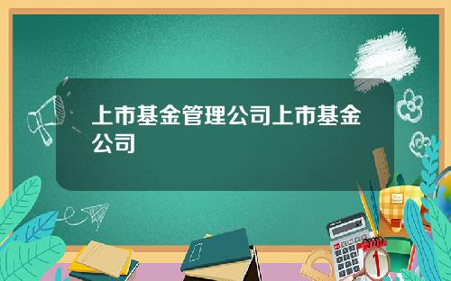 上市基金管理公司上市基金公司