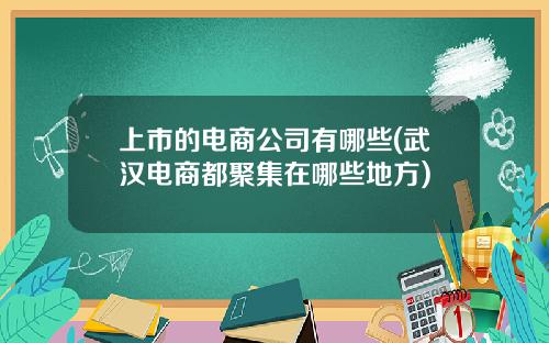上市的电商公司有哪些(武汉电商都聚集在哪些地方)