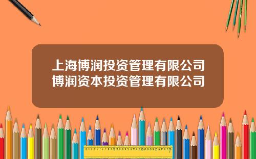上海博润投资管理有限公司博润资本投资管理有限公司