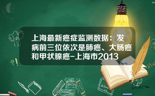 上海最新癌症监测数据：发病前三位依次是肺癌、大肠癌和甲状腺癌-上海市2013年平均工资是多少