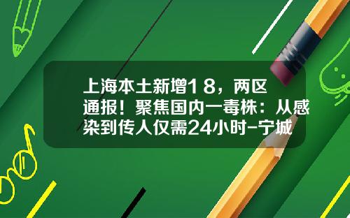 上海本土新增1+8，两区通报！聚焦国内一毒株：从感染到传人仅需24小时-宁城资讯股票代码是多少号