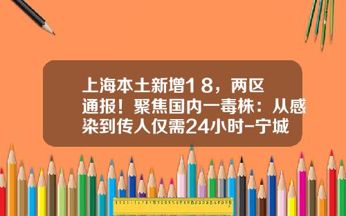 上海本土新增1+8，两区通报！聚焦国内一毒株：从感染到传人仅需24小时-宁城资讯股票代码