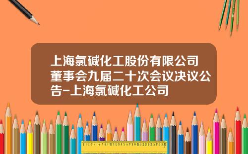 上海氯碱化工股份有限公司董事会九届二十次会议决议公告-上海氯碱化工公司