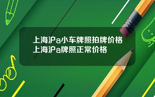 上海沪a小车牌照拍牌价格上海沪a牌照正常价格