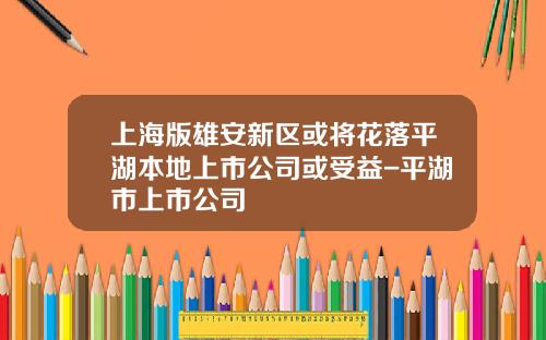 上海版雄安新区或将花落平湖本地上市公司或受益-平湖市上市公司