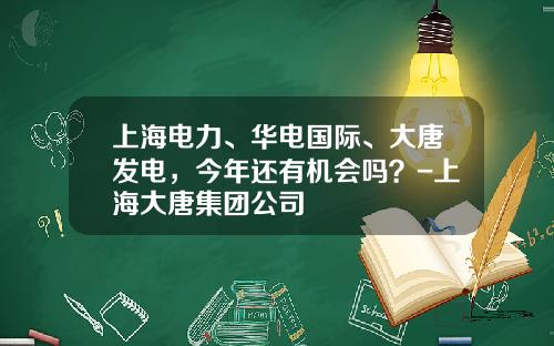 上海电力、华电国际、大唐发电，今年还有机会吗？-上海大唐集团公司