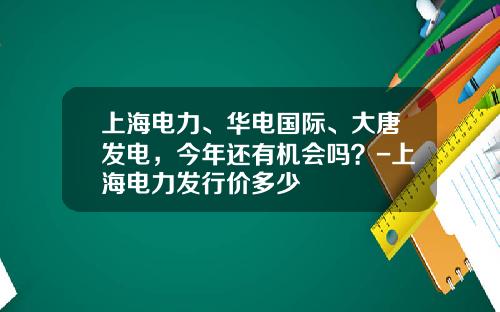 上海电力、华电国际、大唐发电，今年还有机会吗？-上海电力发行价多少