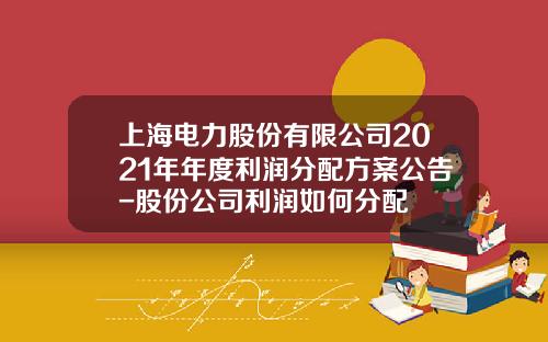 上海电力股份有限公司2021年年度利润分配方案公告-股份公司利润如何分配