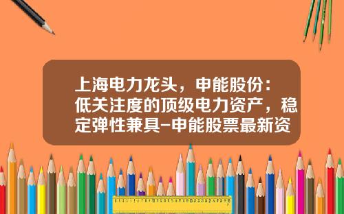 上海电力龙头，申能股份：低关注度的顶级电力资产，稳定弹性兼具-申能股票最新资讯