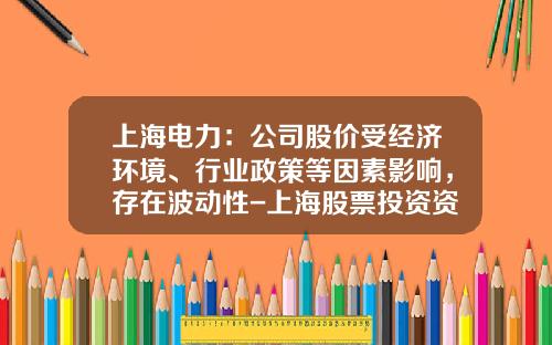 上海电力：公司股价受经济环境、行业政策等因素影响，存在波动性-上海股票投资资讯