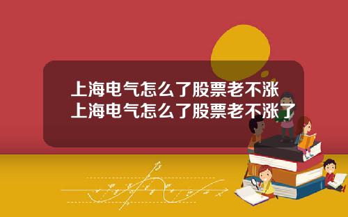 上海电气怎么了股票老不涨上海电气怎么了股票老不涨了