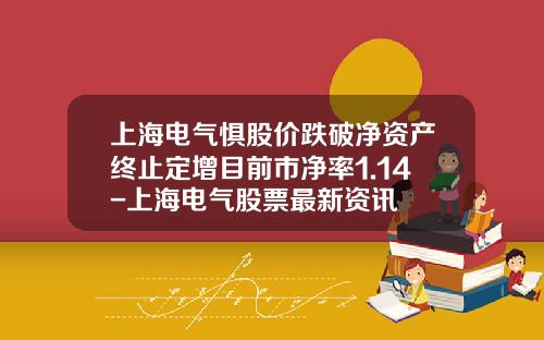 上海电气惧股价跌破净资产终止定增目前市净率1.14-上海电气股票最新资讯